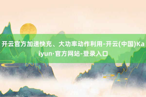 开云官方加速快充、大功率动作利用-开云(中国)Kaiyun·官方网站-登录入口