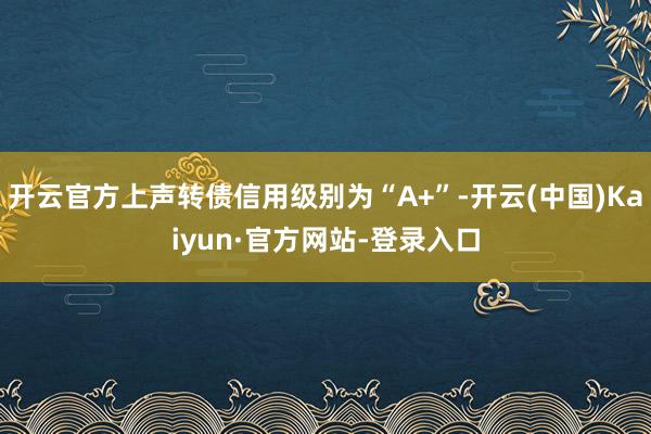 开云官方上声转债信用级别为“A+”-开云(中国)Kaiyun·官方网站-登录入口
