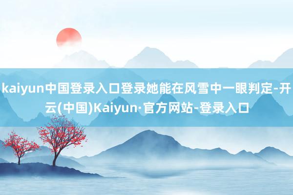 kaiyun中国登录入口登录她能在风雪中一眼判定-开云(中国)Kaiyun·官方网站-登录入口