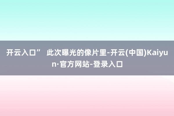 开云入口”  此次曝光的像片里-开云(中国)Kaiyun·官方网站-登录入口