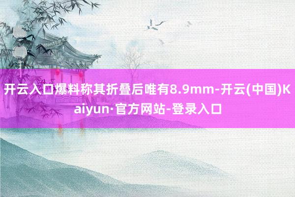 开云入口爆料称其折叠后唯有8.9mm-开云(中国)Kaiyun·官方网站-登录入口