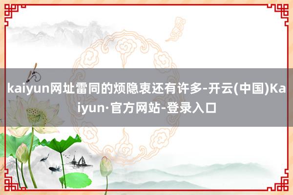 kaiyun网址雷同的烦隐衷还有许多-开云(中国)Kaiyun·官方网站-登录入口