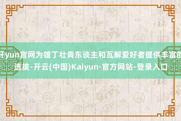 开yun官网为雄丁壮青东谈主和瓦解爱好者提供丰富的选拔-开云(中国)Kaiyun·官方网站-登录入口